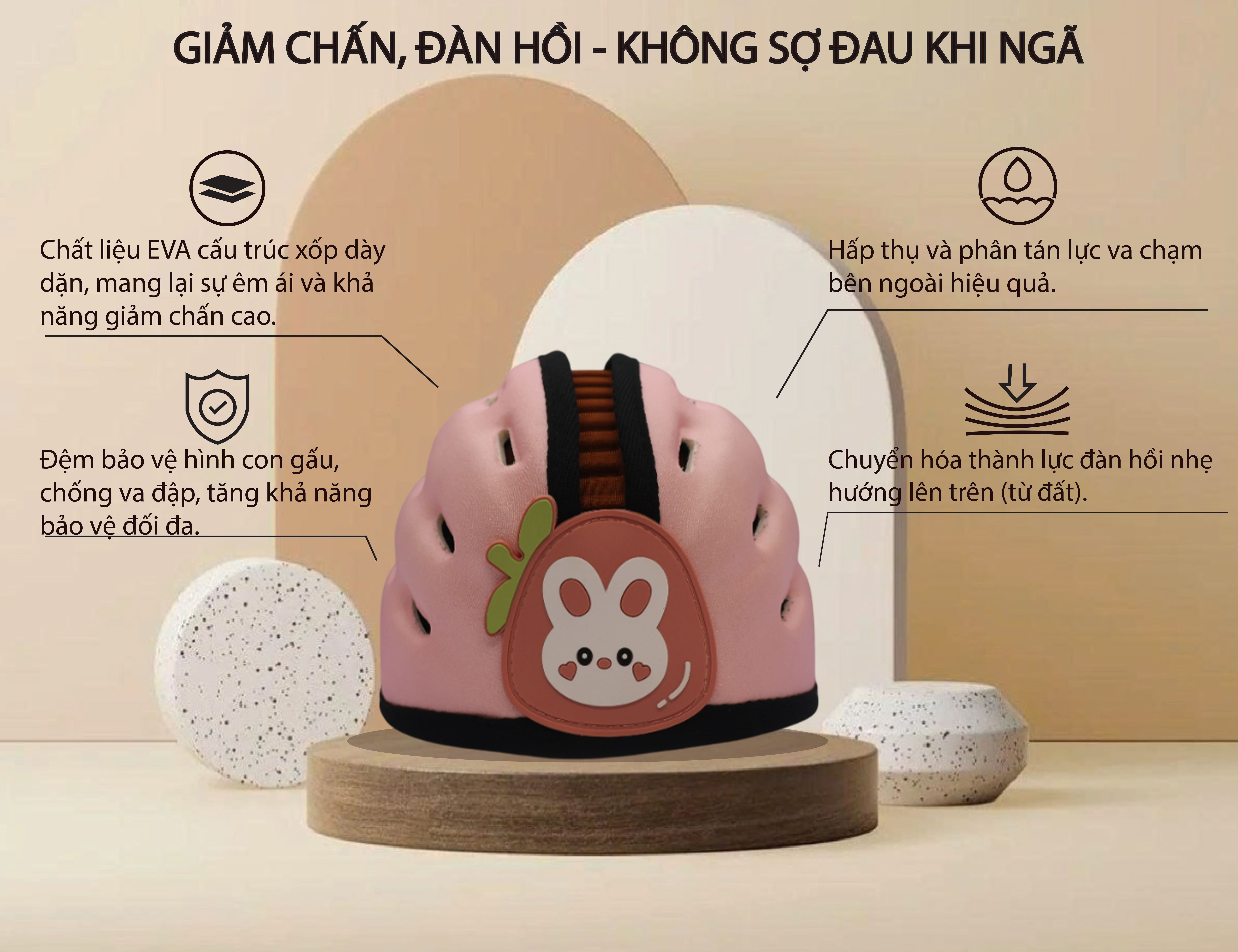 Mũ Thỏ Trắng Hồng